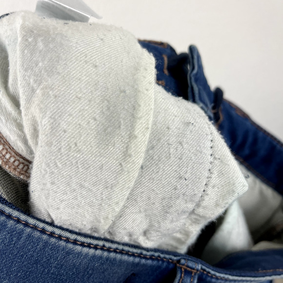 Uniqlo Grameen Jeans Womens Blue Small Medium Wash Tapered Stretchy Whiskering - Picture 13 of 13